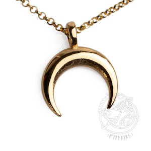 Small Gold Lunula necklace, charm inspiration ancient Rome