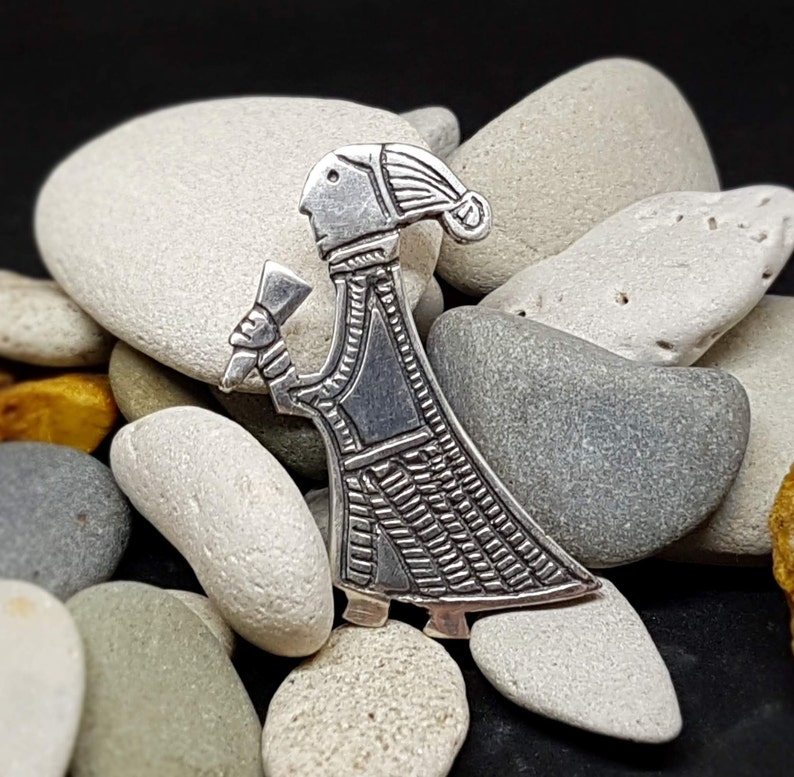 Sweden Uppland VALKYRIE Pendant with horn Silver Replica from Birka