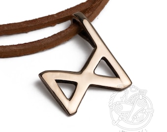DAGAZ Rune Pendant – Handmade Norse Amulet for Transformation, New Beginnings & Balance
