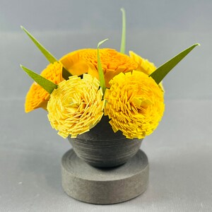 Quilled Yellow Carnation Bouquet for Mom, Floral Birthday Gift for They, Stocking Stuffer for Gardener, 3D Paper Bouquet of Flowers for Wife