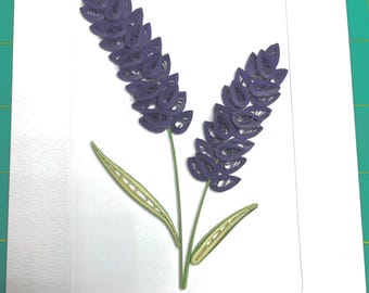 Handmade Quilled Lilac Flower Card, 3D Birthday Card