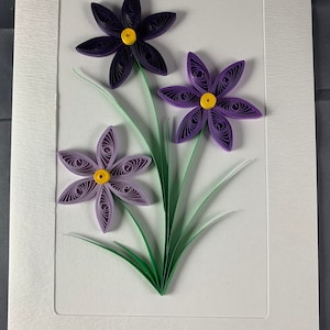 Handcrafted Pop Up Spring Star Flower Quilled Birthday Greeting Card