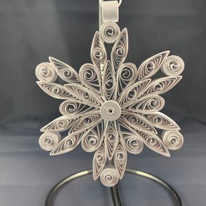 Snowflake Ornament Handmade, Cute Car Charms Rear View Mirror Accessories for Women, Winter Window Ornament, 1st Anniversary Gift for Wife
