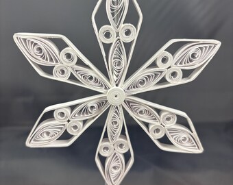 White Handcrafted Quilled Snowflake Ornament