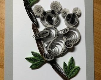 Handcrafted 3D Quilling Paper Koala Bear Artwork- 5 inch x 7 inch