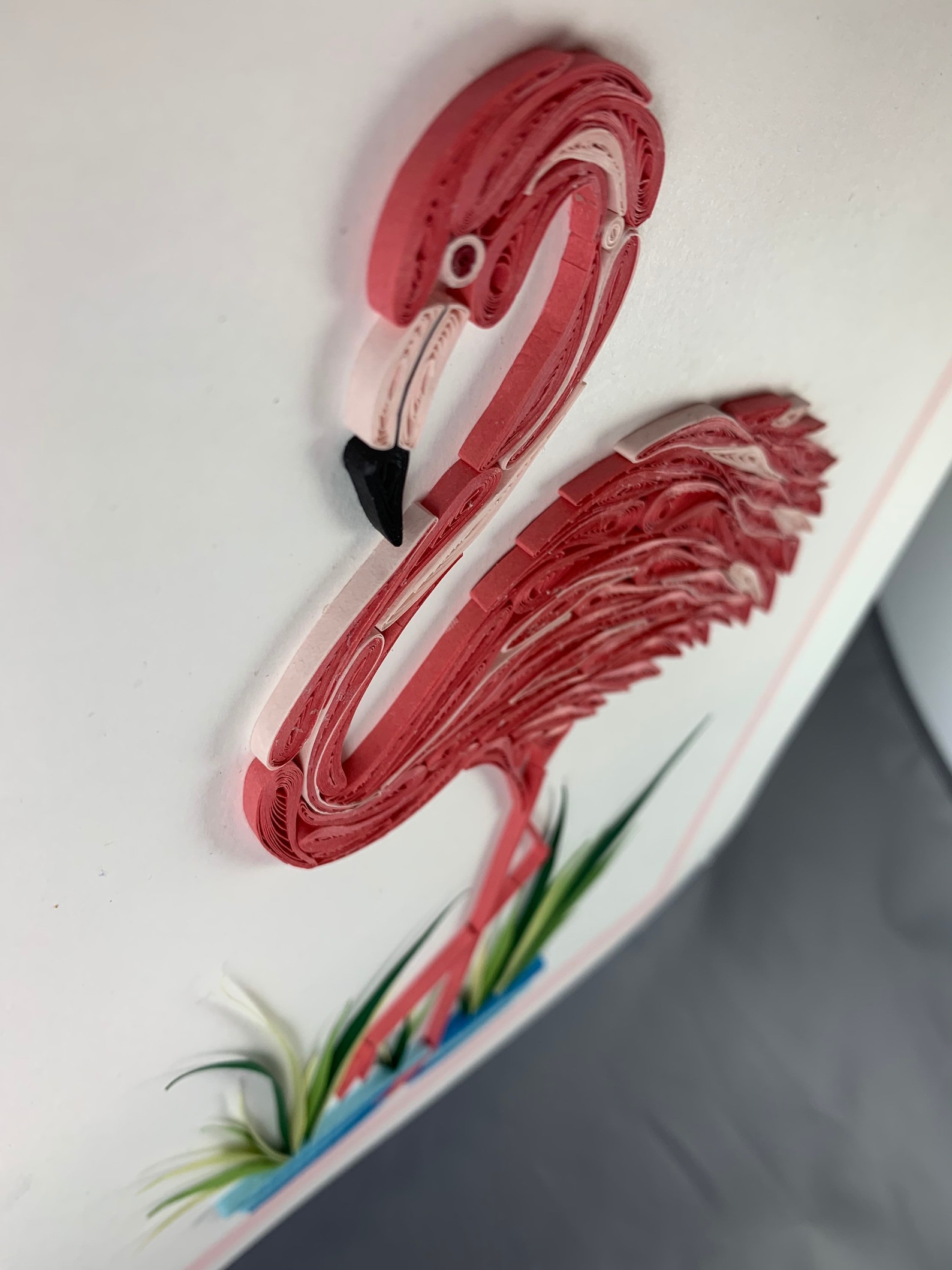 Quilled flamingo artwork Animal Lover flamingo art Quilling Etsy