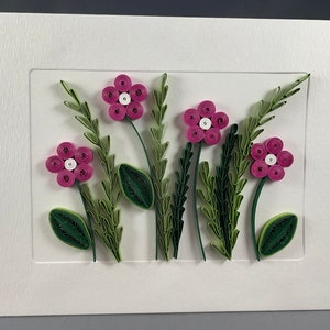 Raspberry Flower Card for Mom, 3D Paper Art Card for Wife, Pop Up Card, Quilled Card, Happy Birthday Greeting Card