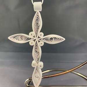 Stocking stuffer for Mom, Quilled Cross Ornament for Wife, Christmas Cross Ornament for Her, Quilling Ornament, Christmas Tree Decorations