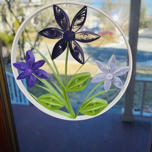 Quilled Handmade Sun catcher, Sun Catcher for Windows, Spring Hanging SunCatcher, Teacher&#39;s Gift, Ornament for Window, Birthday Gift for Her