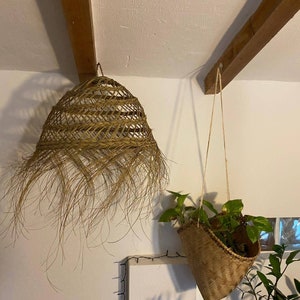 Straw hanging lamp; pendant lamp; pendant lighting;wicker light;hanging light dome;straw chandelier;moroccan lamp; pendant ceiling light