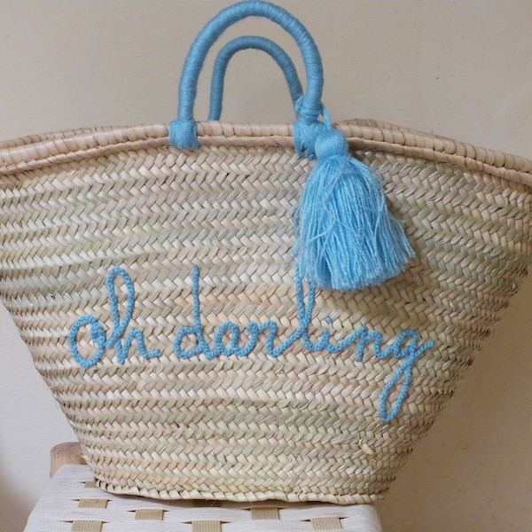 Holiday Straw Bag With Customized Name main image 1