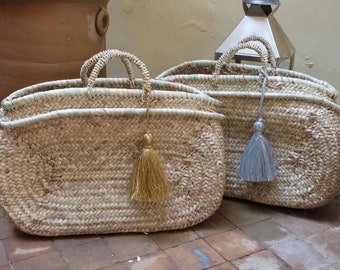 panier de paille rond, Strohtasche rund,sac en paille, fourre-tout d'été, panier français, sac de panier de plage, sac de plage de paille, sac à provisions, panier naturel