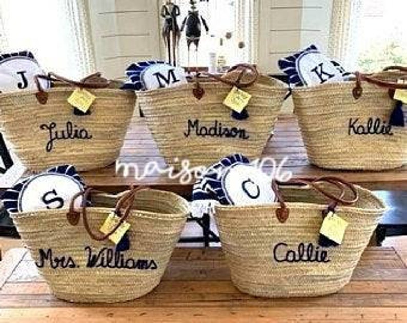 FREE TASSEL each personalized valentine gift straw beach bag straw bag beach bag bridal shower bags,customized straw bags,custom beach bag image 2