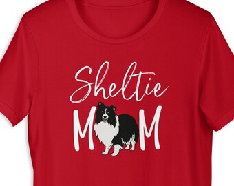 Sheltie Gift, Sheltie Mom Gift, Bi Black Sheltie Mom T shirt, Cute gift for Bi Black Sheltie Mom, Black White Sheltie Shirt, Christmas