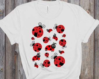 Women's Ladybug Shirt, Ladybugs Everywhere, Cute Ladybug Shirt, Ladybug Lover Gift, Ladybug Top, Lady Bugs, Lady Bug gifts, Funny Ladybug
