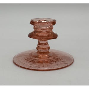 Vintage Pink Depression Glass Candleholder 3" Elegant Design
