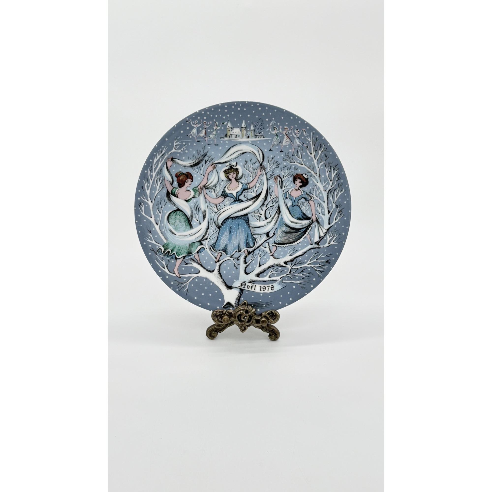 Haviland Limoges 12 Days of Christmas Series Plate Nine Ladies