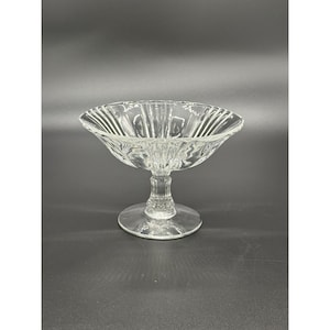 Vintage Fostoria Clear Glass Pedestal Compote Candy Dish 5.5" Tall Elegant Design