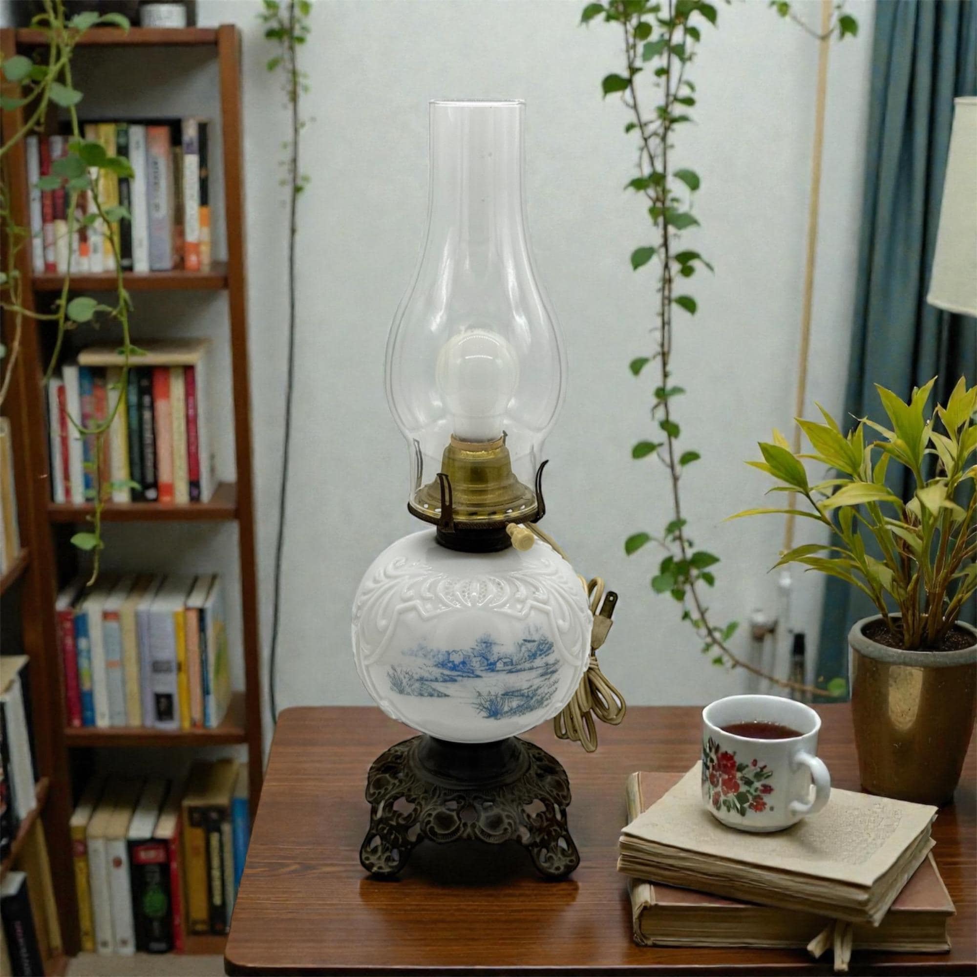 Antique milkglass table lamps - Etsy 日本