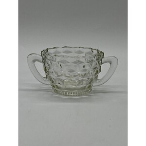 Vintage Jeanette &quot;Cube&quot; Clear Open Sugar