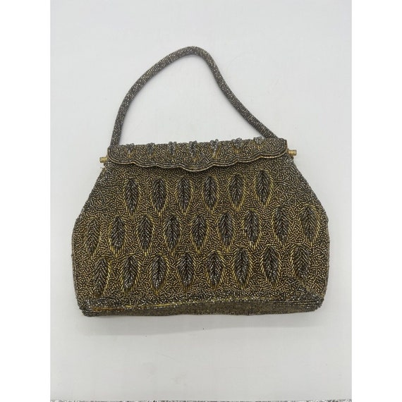 1920's Vintage Gold And Silver Glass Bead Purse - Gem