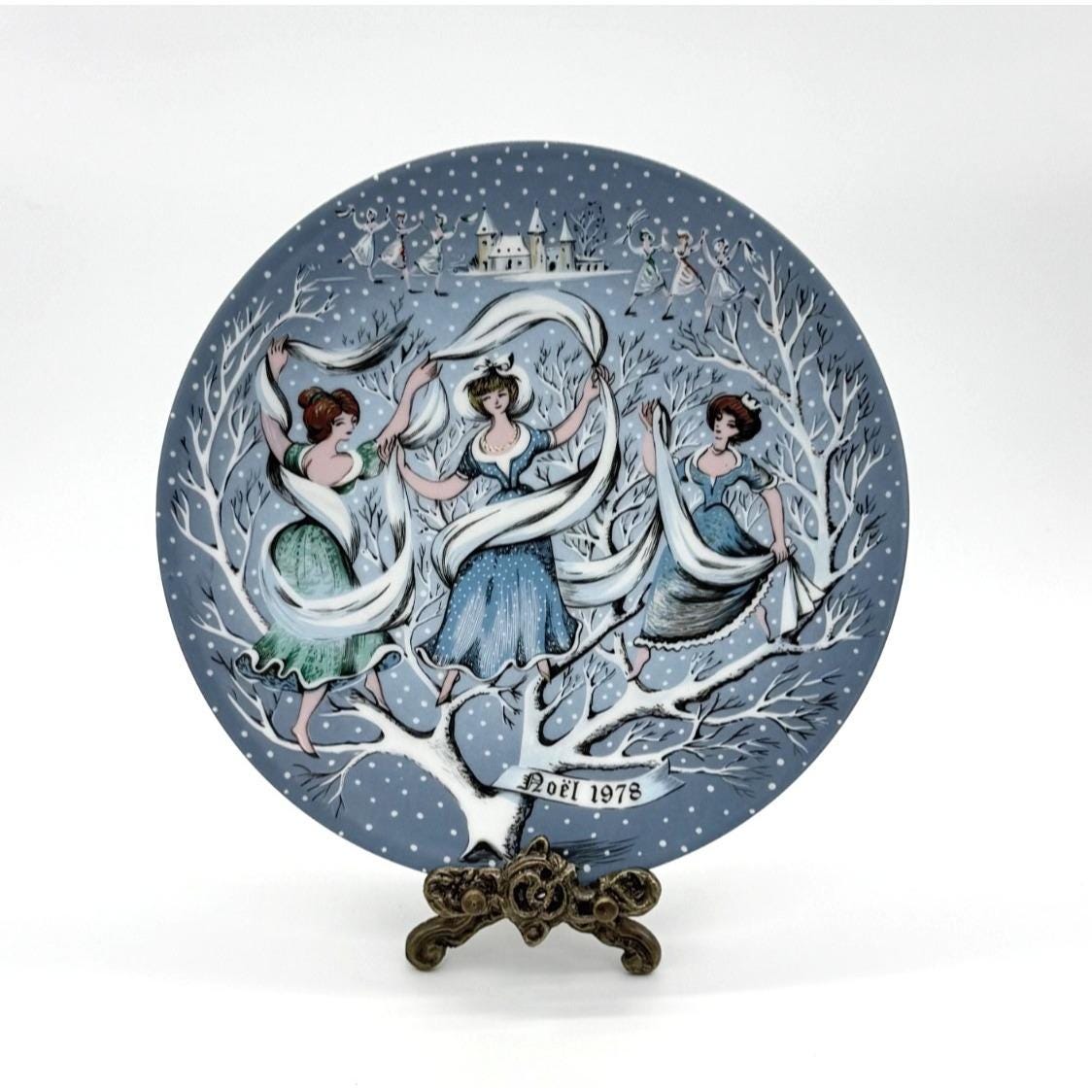 Haviland Limoges 12 Days of Christmas Series Plate Nine Ladies