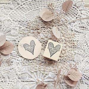 Timbro in legno I Catslife Press I Cuore I Amour I Collage I Journal I Scrapbooking I Fai da te