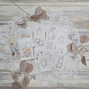 Pegatinas I Vitela I 10 Collage hecho a mano I Diario I DIY I Scrapbooking I Estética