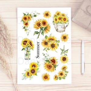 Stickers I 12 motieven I scrapbooking I dagboek I collage I zomer I vintage I cluster I decoratie I scrapbooking I bloemen