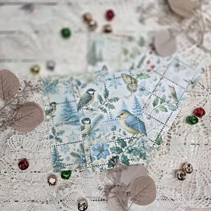 Briefmarken I Winter I Weihnachten I 4 Designs I Waldtiere I Schmetterling I Journal I Collage I Scrapbooking I Dekoration