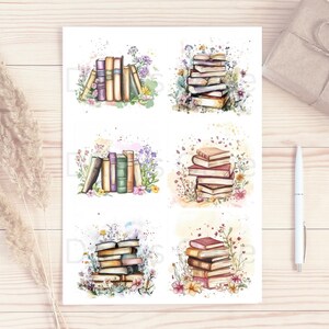 Sticker I mat I 6 motieven I boekliefde I dagboek I collage I esthetiek I scrapbooking I decoratie