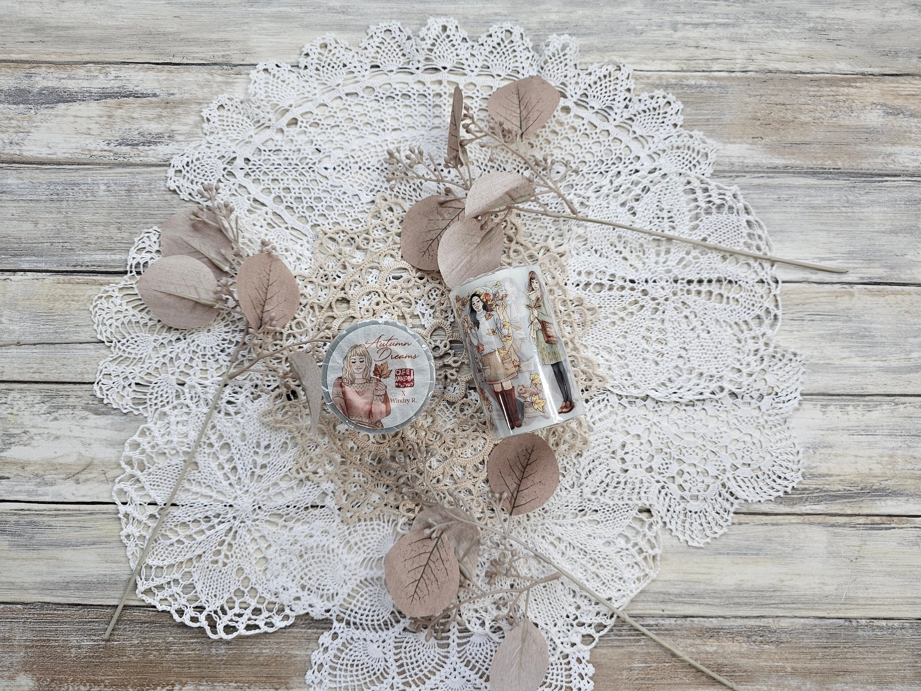PET Tape “Autumn Dreams” – Café Analog × Windry R. – Autumn & girly motifs for journals and collages