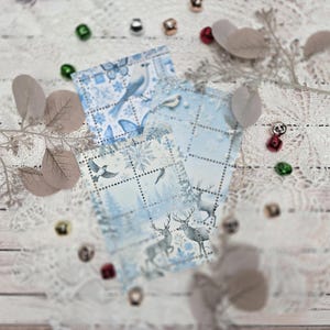 Briefmarken I Winter I Weihnachten I 3 Designs I Waldtiere I Reh I Journal I Collage I Scrapbooking I Dekoration