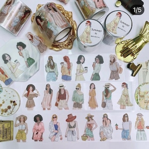 Cinta PET I Verano I Piscoletters I Vintage I Chicas I Journaling I Collage I Scrapbooking I Estética