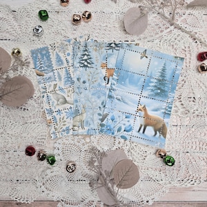 Briefmarken I handmade I Winter I Waldtiere I Botanical I Journal I Collage I Scrapbooking I Dekoration