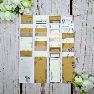 Juego de papel para notas I 10 piezas I 4 diseños I Diario I Collage I Scrapbooking I Cluster I Diario basura I Vintage