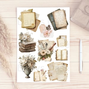 Stickers I 10 motieven I scrapbooking I dagboek I collage I esthetiek I vintage I cluster I decoratie I scrapbooking