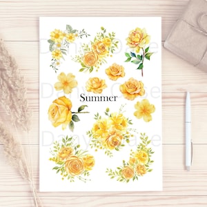 Stickers I 12 motieven I scrapbooking I dagboek I collage I zomer I vintage I cluster I decoratie I scrapbooking I bloemen