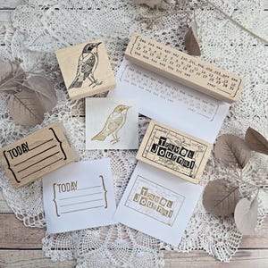 Timbro in legno Catslife Press I 4 Designs I Journaling I Fai da te I Collage I Biglietto