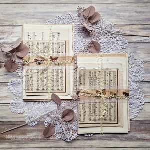 Notenblätter I 10 Stück I 1960 I Collagen I Scrapbooking I Dekoration I Journal I Hintergrund I Vintage