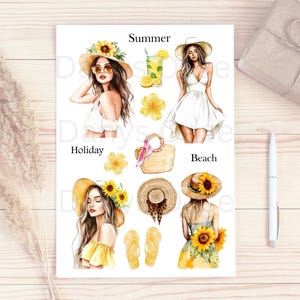 Stickers I 12 motieven I Scrapbook I Dagboek I Collage I Zomer I Vintage I Meisjes I Decoratie I Scrapbook I Bloemen