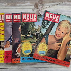 Zeitschrift Vintage I Neue Illustrierte I 1957 I Collage I Scrapbooking I Journal I Junk Journal