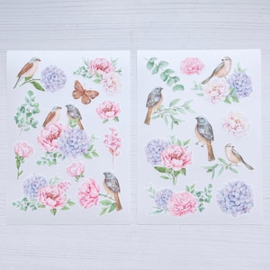 Print-Ons I Piscoletters I Bloom I 2 fogli I Collage I Floreale I Botanica I Journal I Scrapbooking