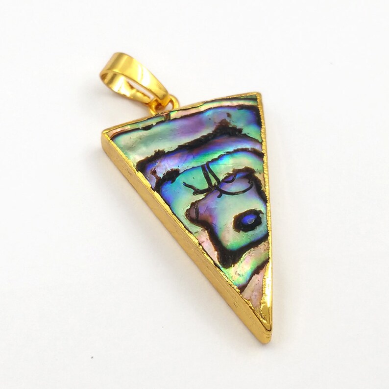 P777 Sparkly abalone shell pendant gold trim pendant for wholesale nice quality abalone shell pendant