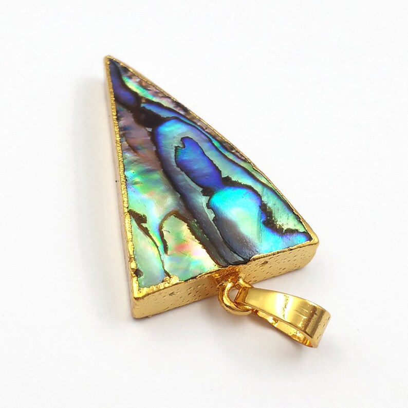 P777 Sparkly abalone shell pendant gold trim pendant for wholesale nice quality abalone shell pendant