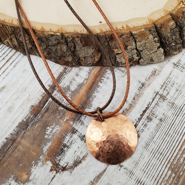 Hammered Copper Necklace|Jewelry for Women|Rustic Copper Necklace|  Metal Jewelry|  Boho Jewelry