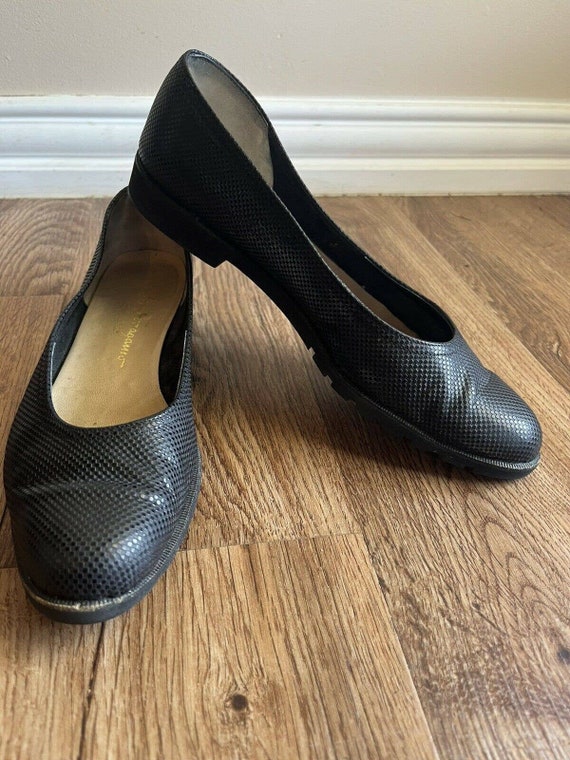 FERRAGAMO | Vintage Navy Leather Slip On Ballet Fl