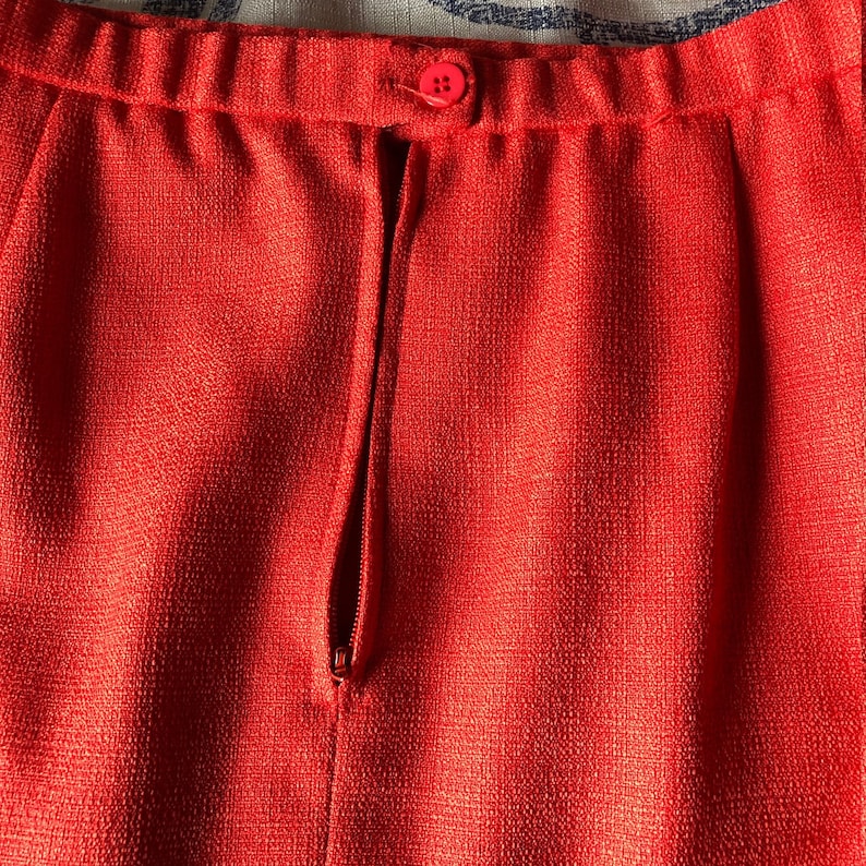 Vintage Womens Plus Two Piece Suit in Bright Orange Size 16