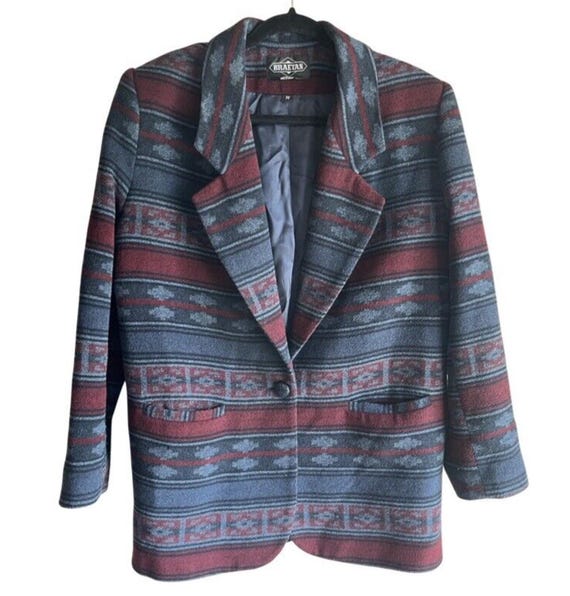 Braetan SIZE M Southwest Aztec Wool Blend Blazer … - image 1