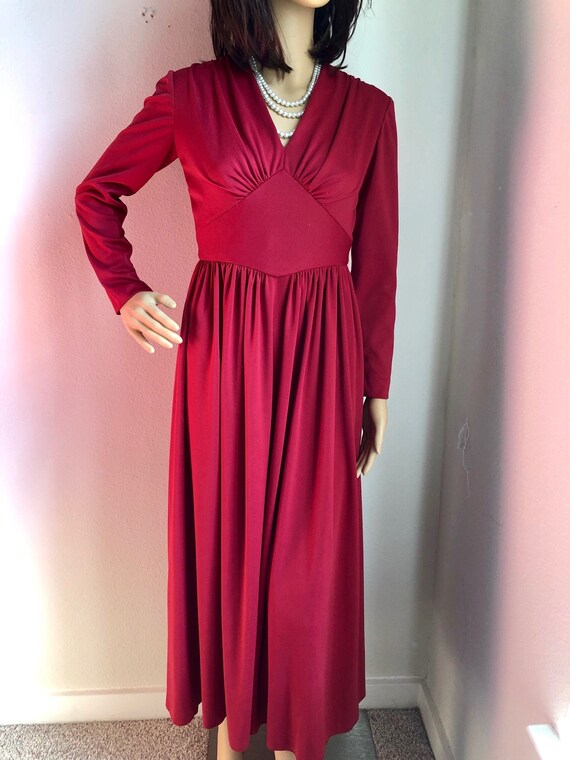 crimson red dress